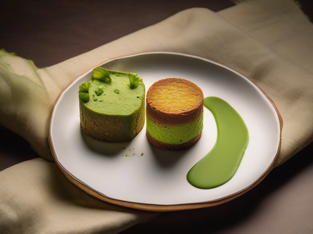 Torta Fina de Ricota com Gengibre e Matcha