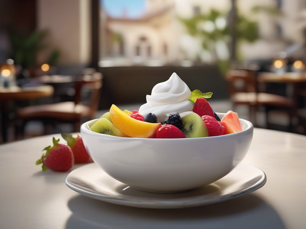 Café da Manhã Italiano Saudável com Iogurte e Frutas