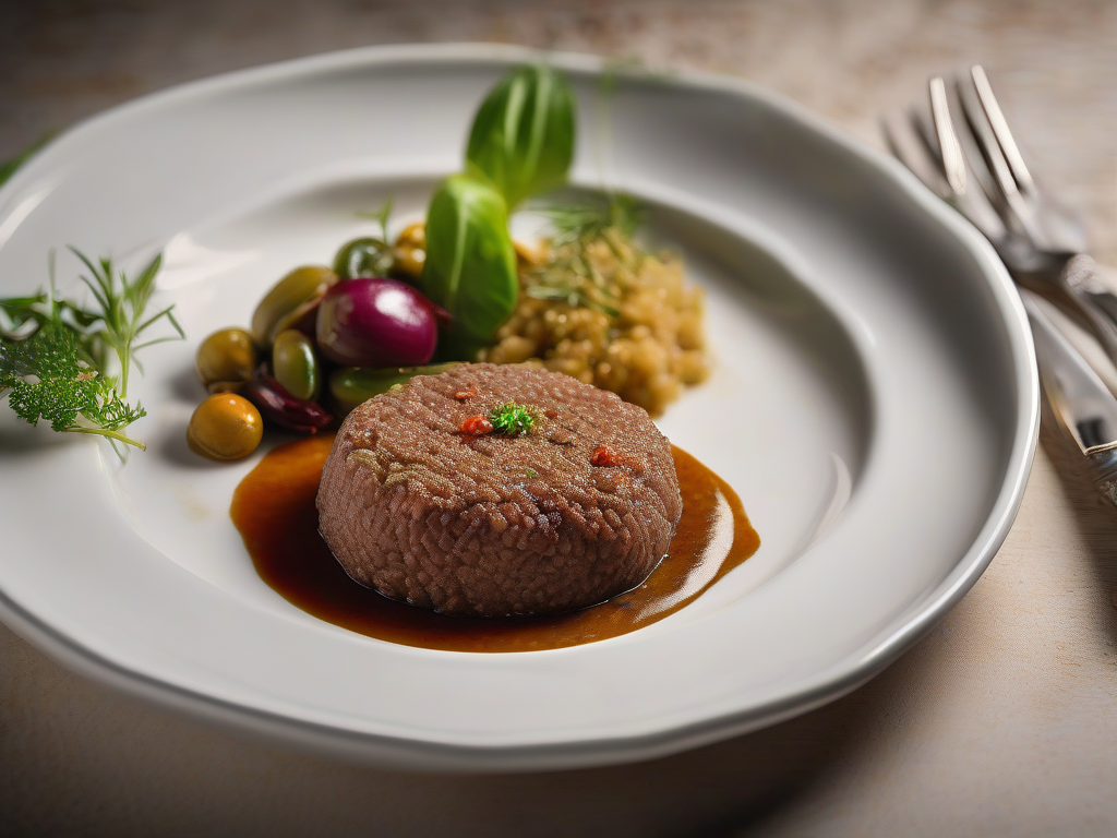 Kibbeh de Carne com Legumes Mediterrânicos