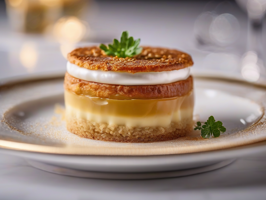 Torta Fina de Maçãs com Creme de Leite e Nozes
