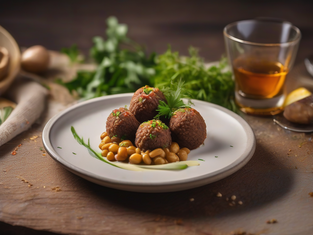 Kibbeh de Carne com Legumes Mediterrânicos