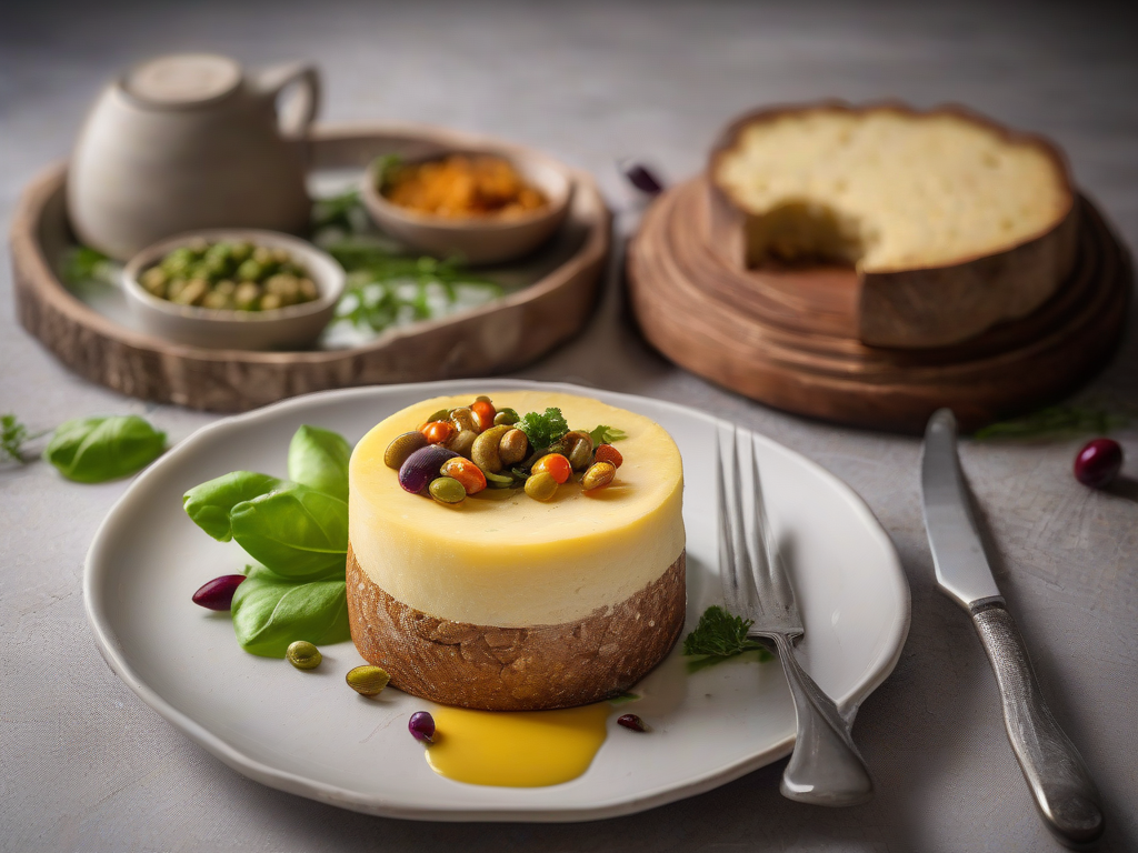 Torta Fina de Queijo de Cabra com Nozes e Legumes