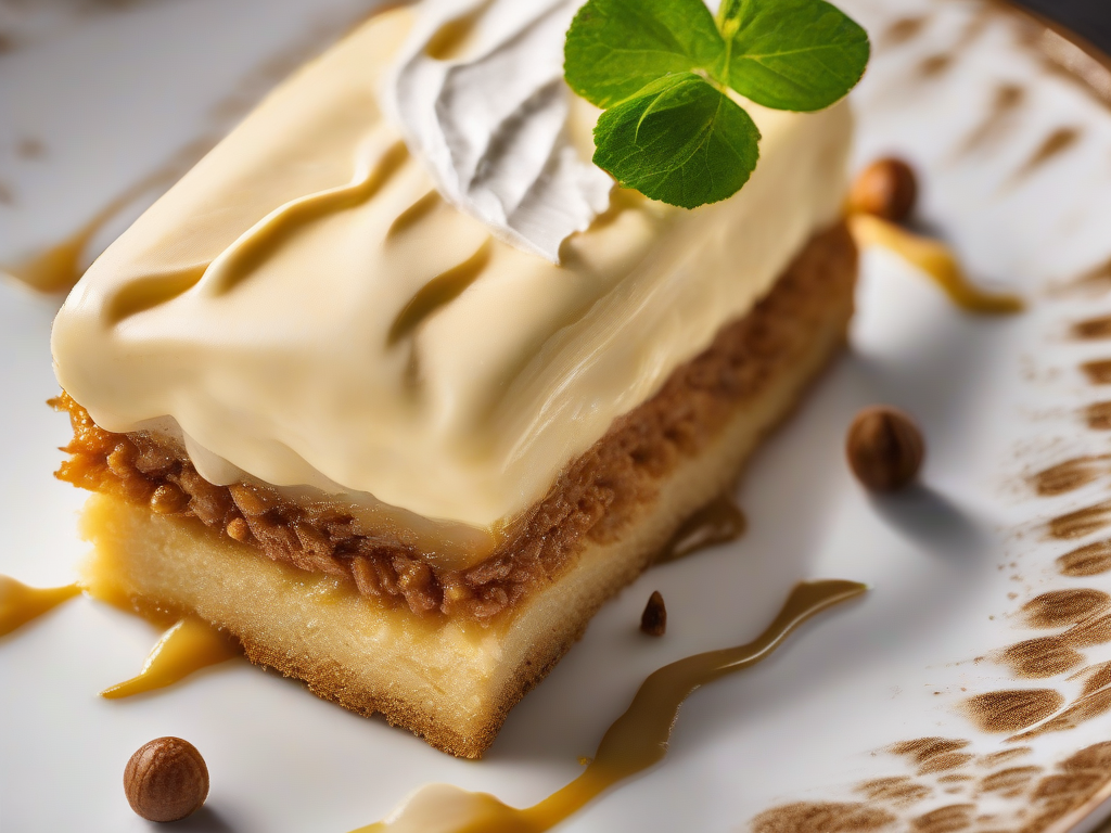 Torta Fina de Milho com Creme de Leite e Nozes de Castanha